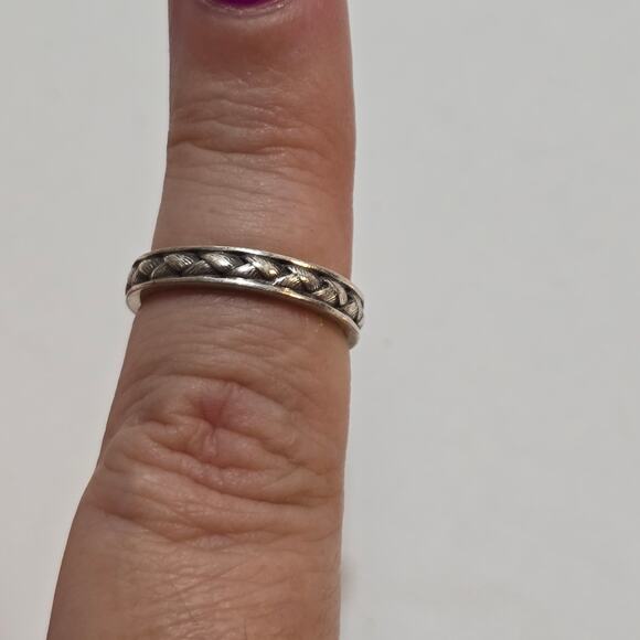 Brighton Braided Silver Plated Ring Size 6 - Picture 4 of 4